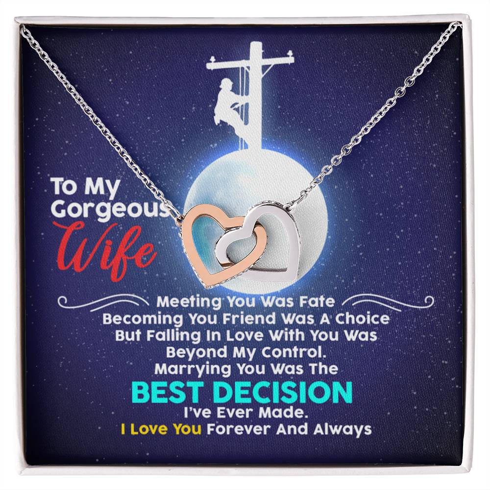 Lineman'S Wife - Interlocking Heart Necklace Interlocking Hearts Necklace