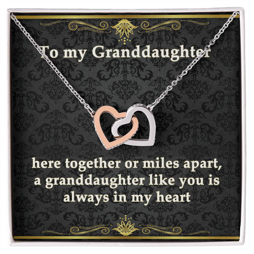 Granddaughter And Nana Bond Necklace - Eudora Collection Interlocking Hearts Necklace