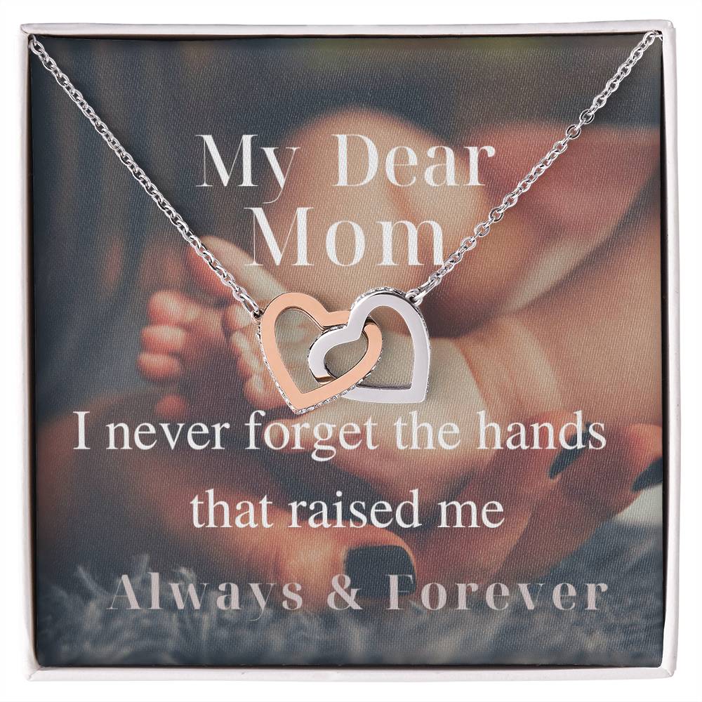 My Dear Mom - Interlocking Necklace Interlocking Hearts Necklace