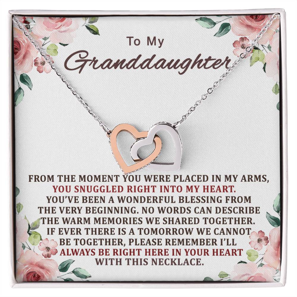 To My Granddaughter Interlocking Hearts Necklace