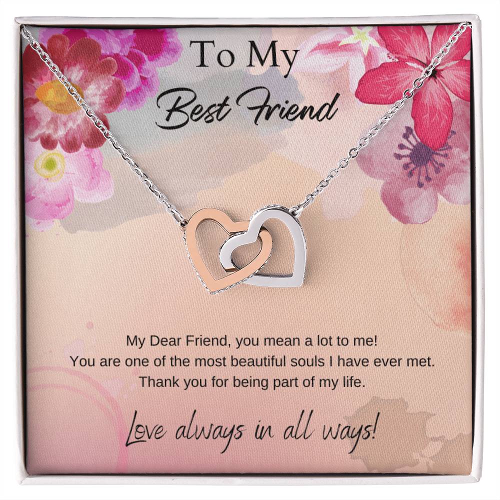To My Best Friend Interlocking Hearts Necklace