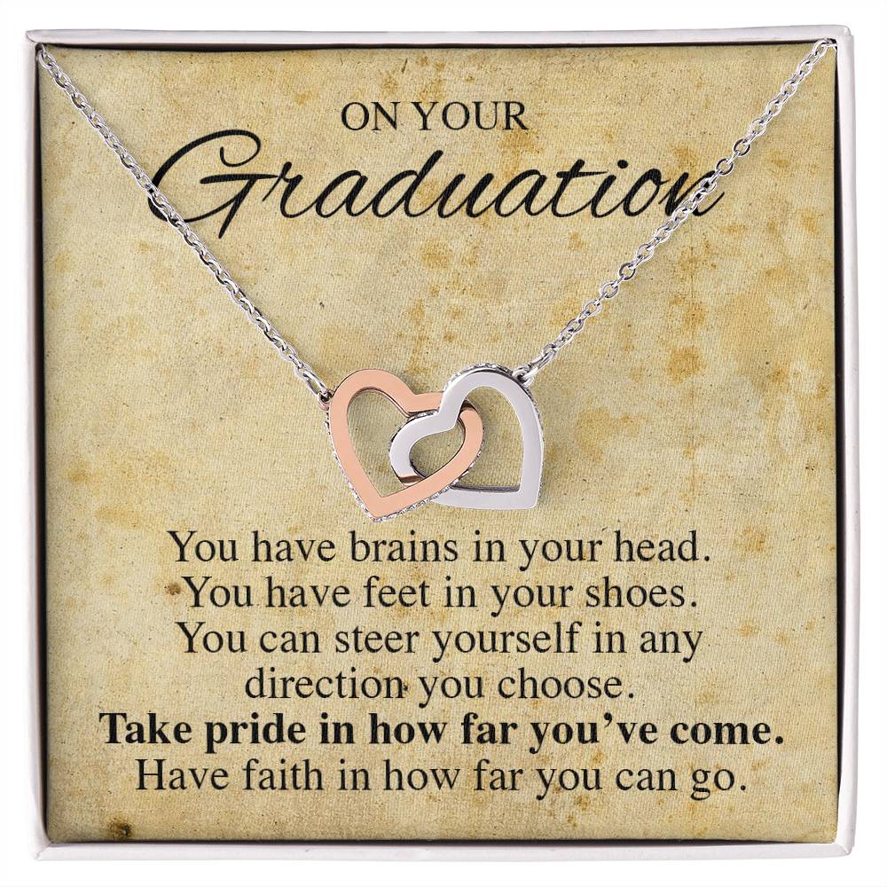 On Your Graduation Necklace Interlocking Hearts Necklace