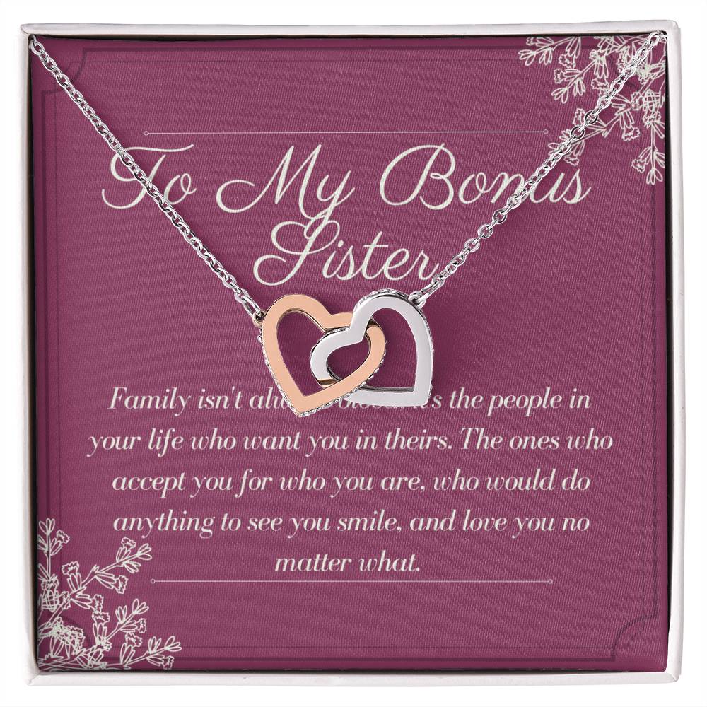 Bonus Sister Gift Sister In Law Gift Sister Of The Groom Wedding Thank You Bridesmaid Interlocking Hearts Necklace