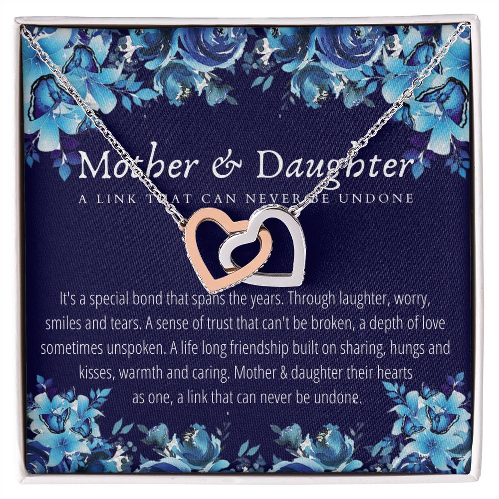 Mother & Daughter - Interlocking Necklace - A Link That Can Never Be Undone Interlocking Hearts Necklace