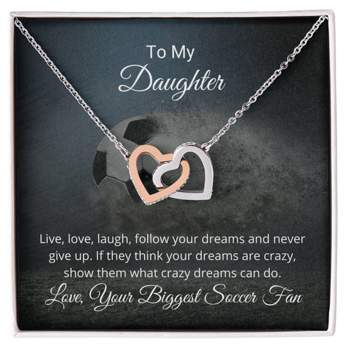 Live Love Laugh Necklace Interlocking Hearts Necklace