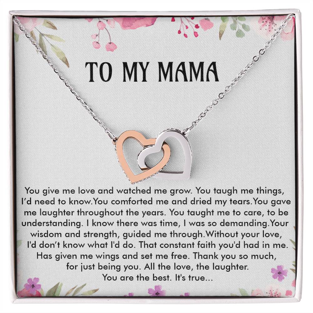 To My Mama - Christmas Gift Interlocking Hearts Necklace