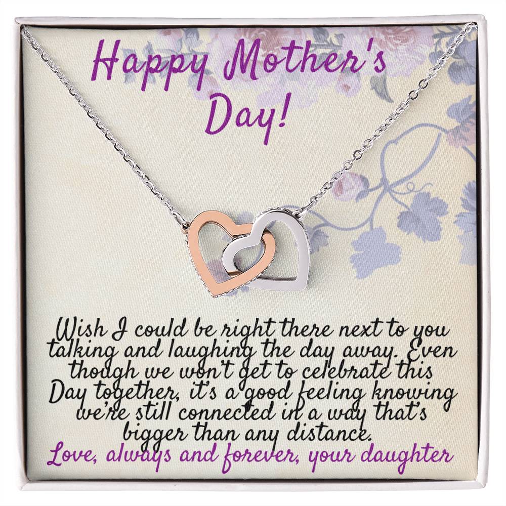 Two Hearts Of Mother And Daughter Interlocking Hearts Necklace