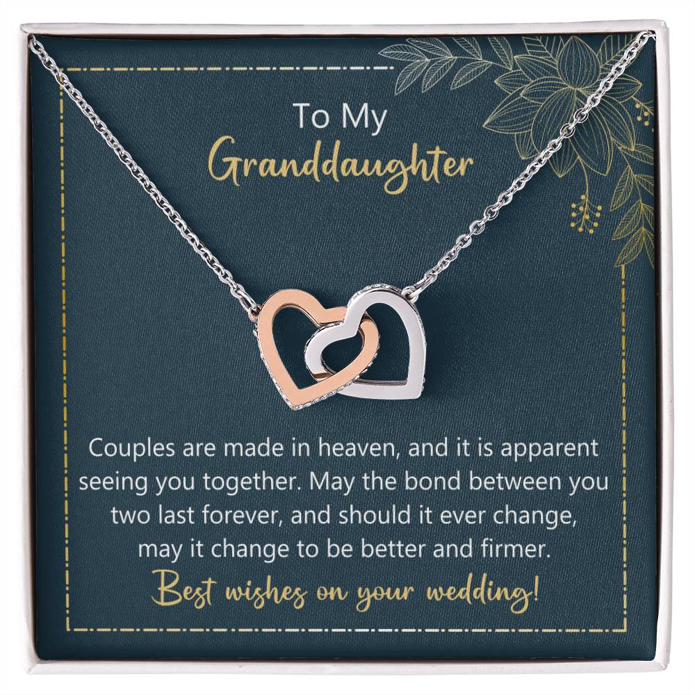 To My Granddaughter May The Bond Between You Two Last Forever Necklace Interlocking Hearts Necklace