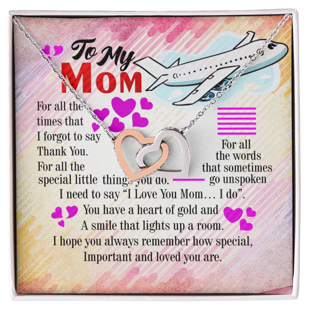 Pilot'S Mom - Interlocking Heart Necklace Interlocking Hearts Necklace