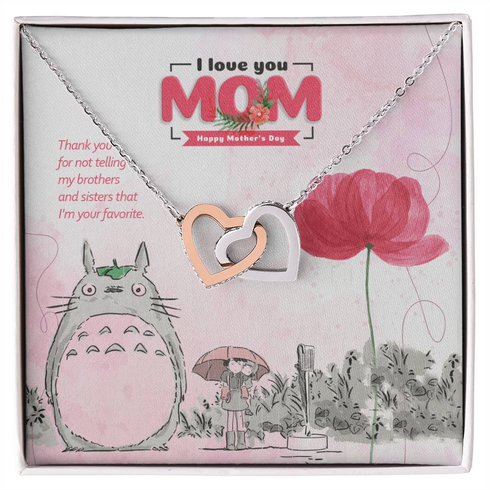 I Love You Mom Interlocked Hearts Necklace Tm2V9 Interlocking Hearts Necklace