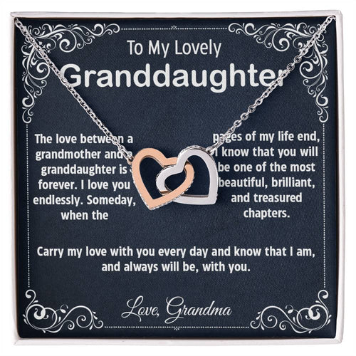 Granddaughter Gift From Grandma Grandmother To Granddaughter To My Granddaughter Necklace Granddaughter Birthday Graduation Gift Interlocking Hearts Necklace