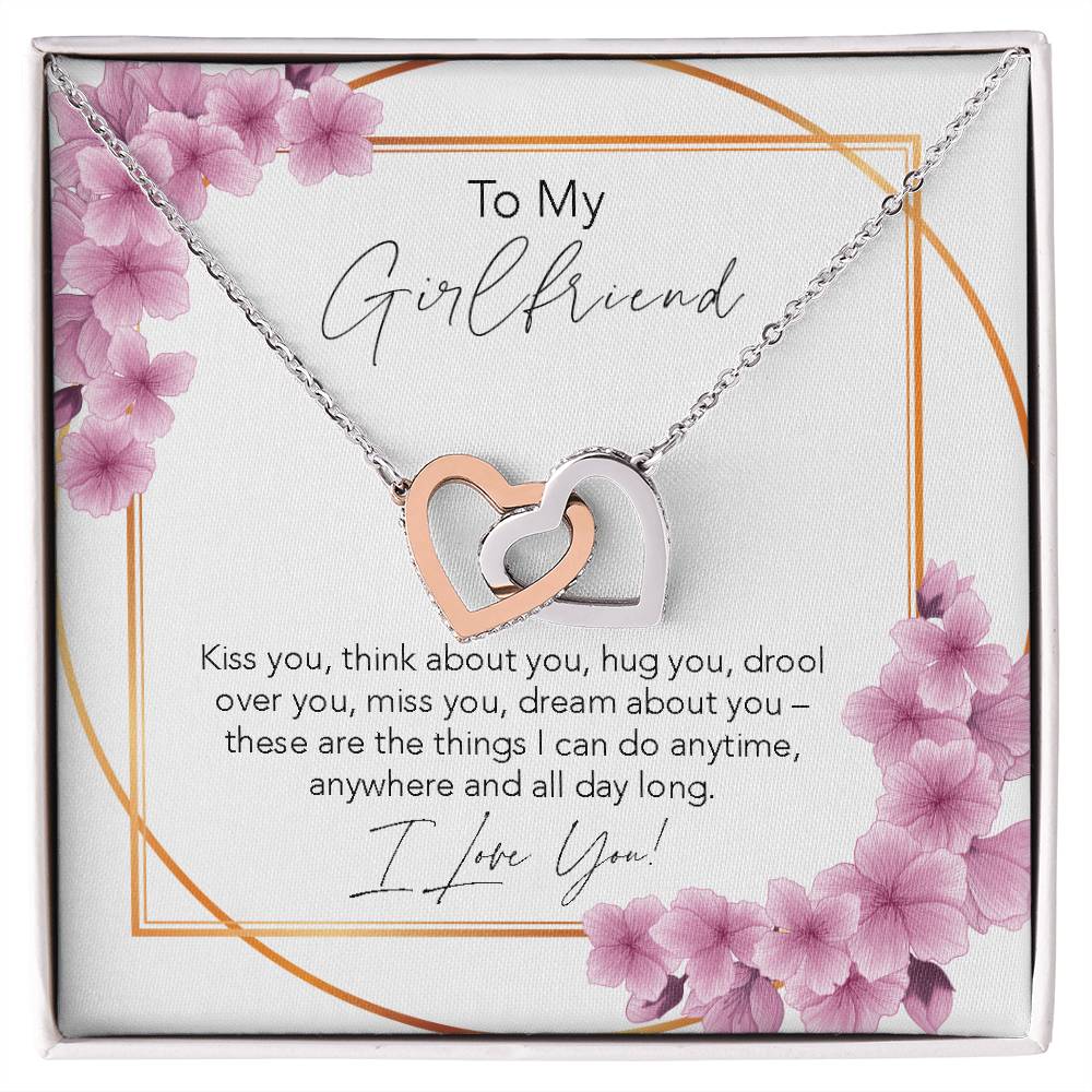Interlocking Hearts Necklace To My Girlfriend Necklace For Girlfriend Girlfriend Jewelry Girlfriend Gift Anniversary Gift For Girlfriend