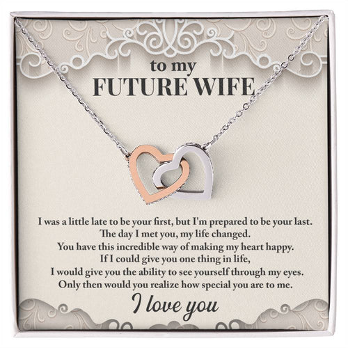 To My Future Wife Interlocking Hearts Necklace