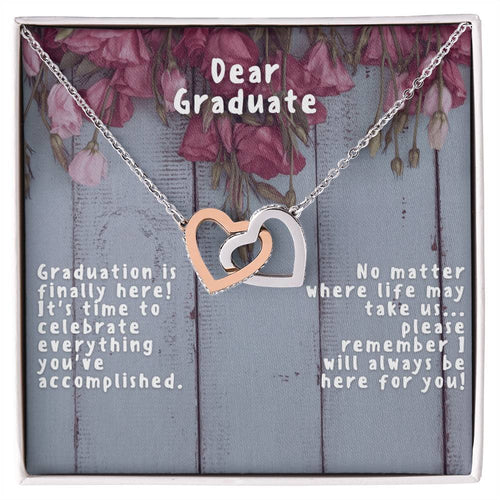 Graduation Interlocking Hearts Soft Primrose Necklace Interlocking Hearts Necklace