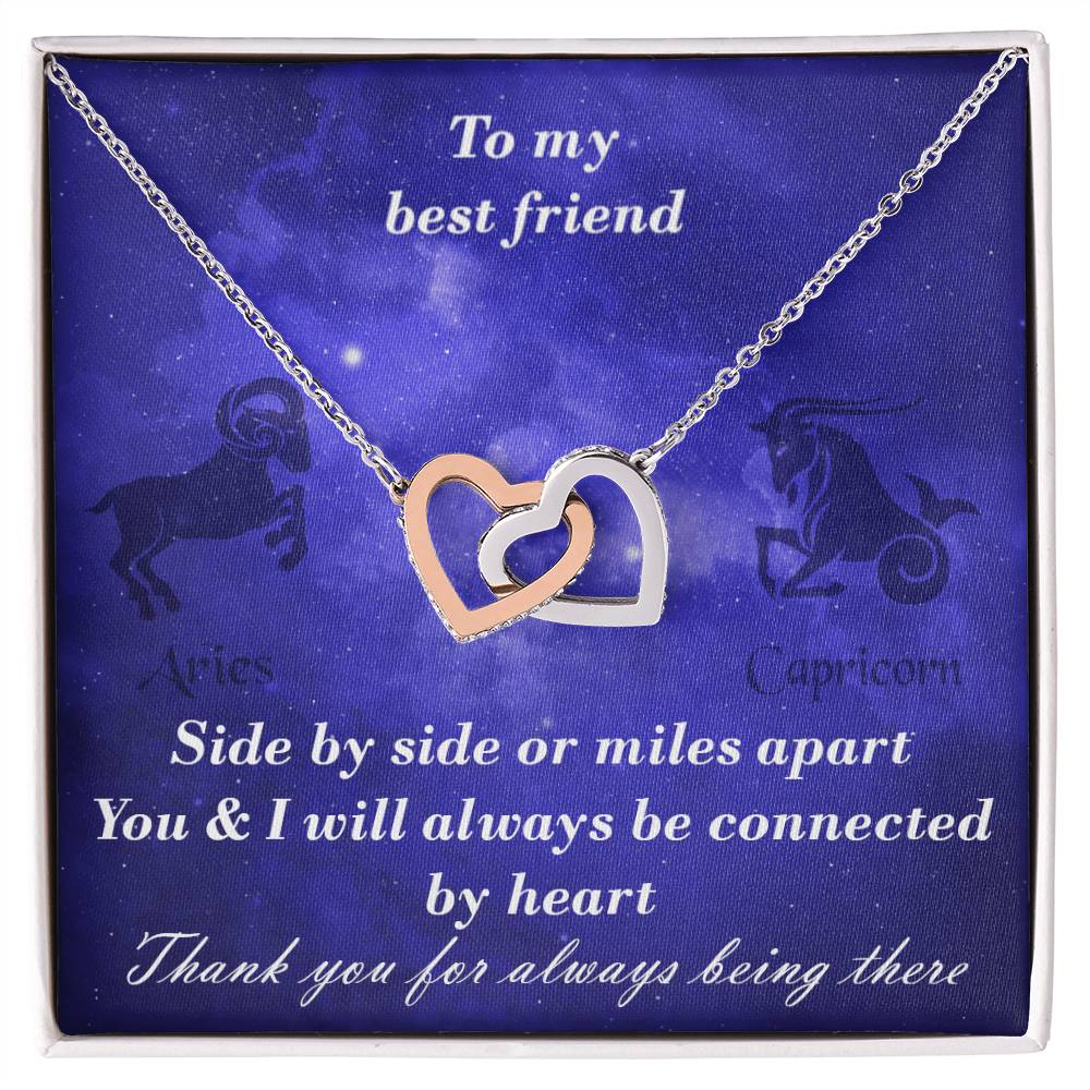 Aries To Capricorn Best Friend Interlocked Hearts Necklace Interlocking Hearts Necklace
