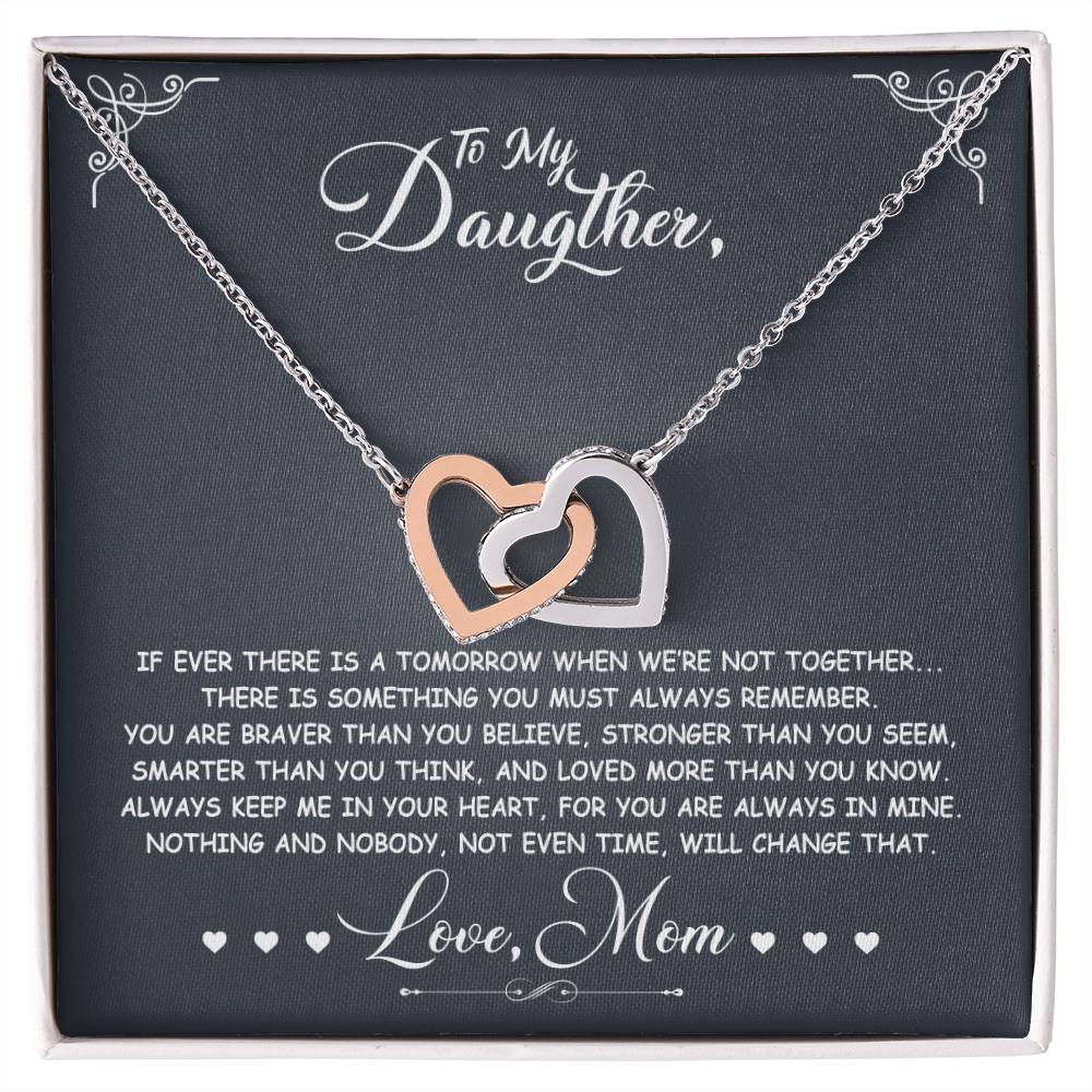 If Ever There Is A Tomorrow - Love Mom - Double Hearts Interlocking Hearts Necklace