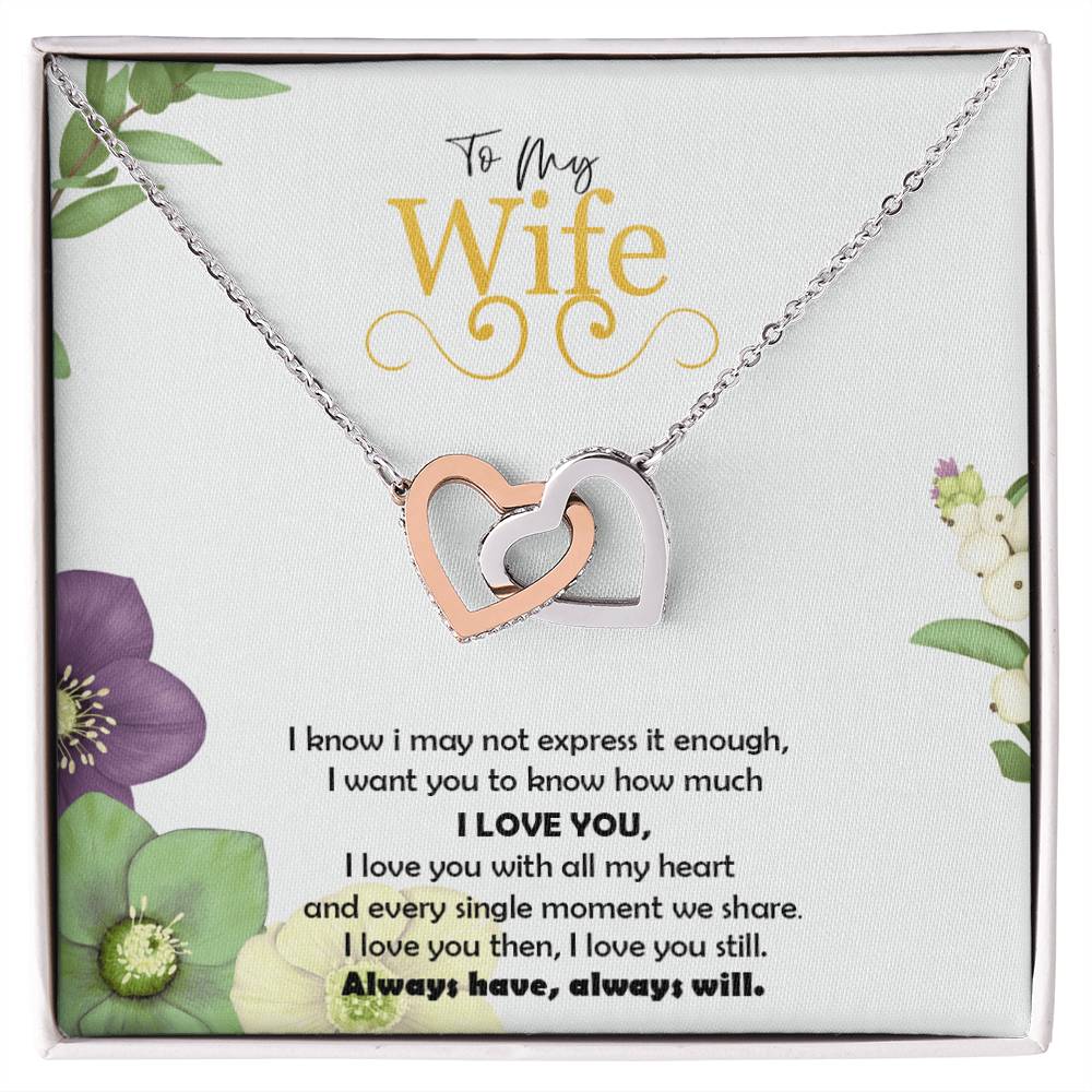 To My Wife Interlocking Hearts Necklace