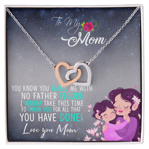 Single Mom Two Hearts Necklace Interlocking Hearts Necklace