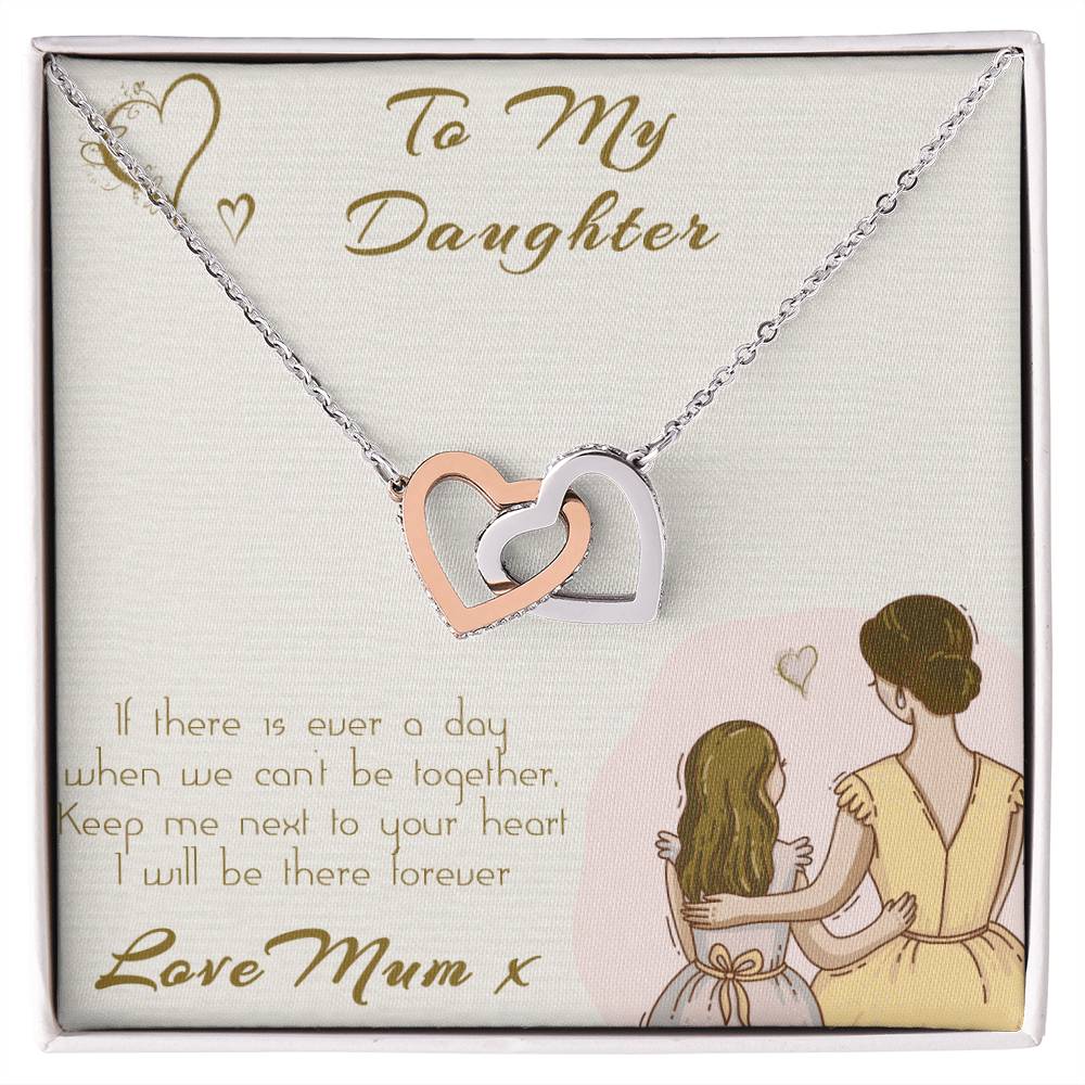 2 Hearts For My Daughter Interlocking Hearts Necklace