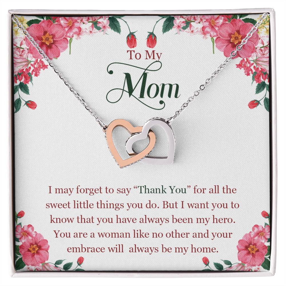 Mothers Day Interlocking Heart Necklace Gorgeous Gift For Mom Interlocking Hearts Necklace