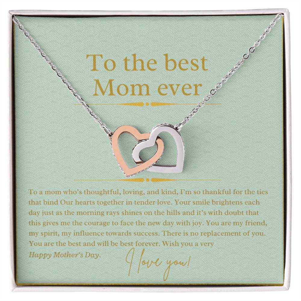 Happy Mothers Day Perfect Gift Necklace Interlocking Hearts Necklace