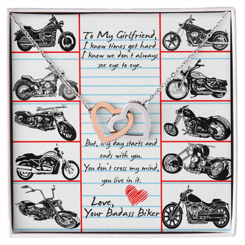 To My Girlfriend Interlocking Hearts Necklace