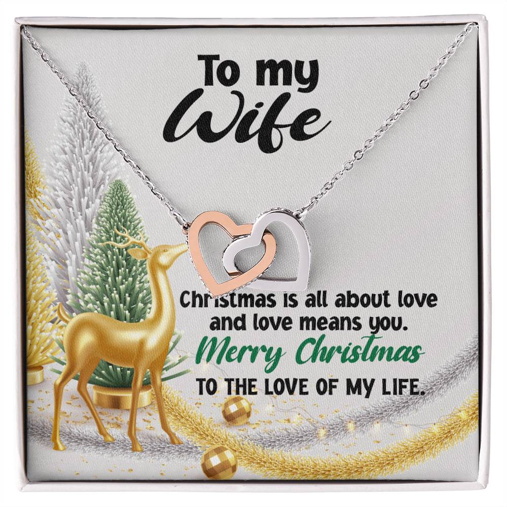 To My Wife Necklace Jewelry For My Wife Sentimental Gifts Necklace For Wife Christmas Gifts Necklace Gift Box Message Card Necklace Interlocking Hearts Necklace