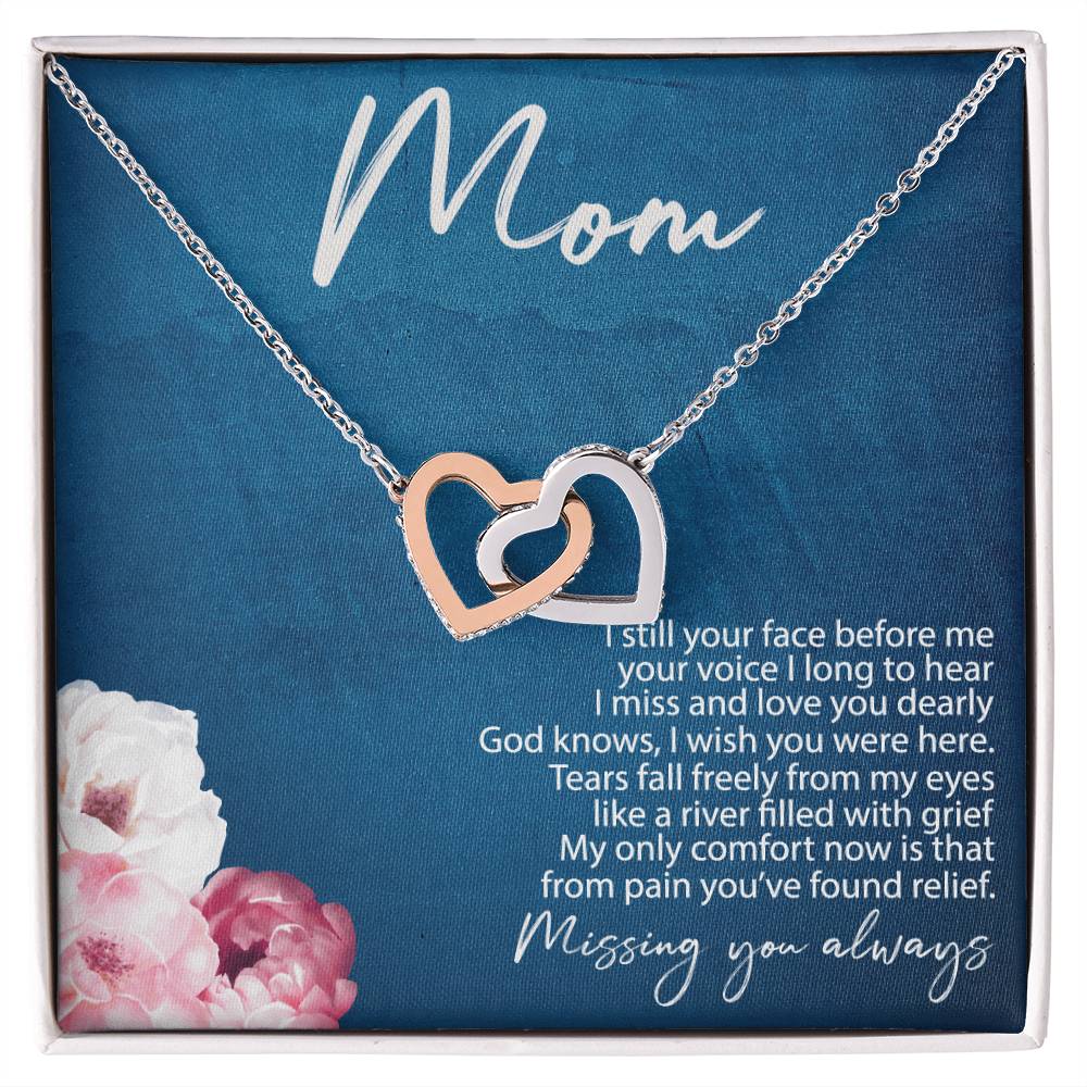 Mothers Day Gift For Mom From Daughter 2021 Miss You Gifts For Mom Thoughtful Miss You Gifts I Miss You Gift Ideas I Miss You Gifts For Her Interlocking Hearts Necklace