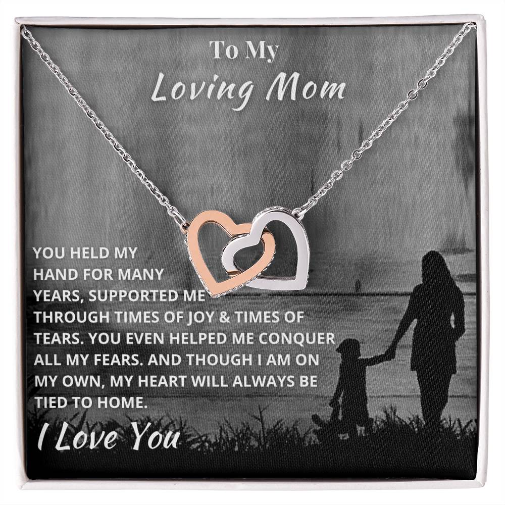 To My Mom - Hold My Hand Forever - Necklace Interlocking Hearts Necklace