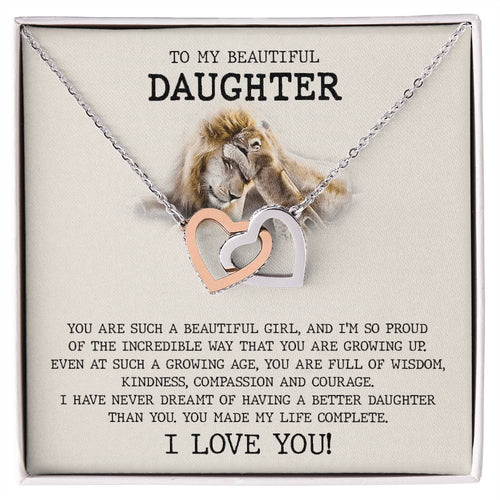 You Are Full Of Wisdom Kindness - To Daughter Interlocking Hearts Necklace