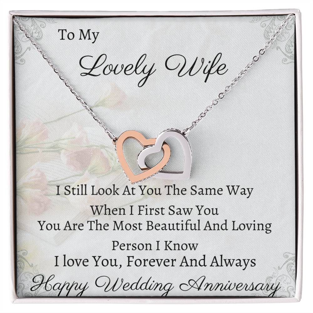 I Look At You The Same Way Interlocking Hearts Necklace