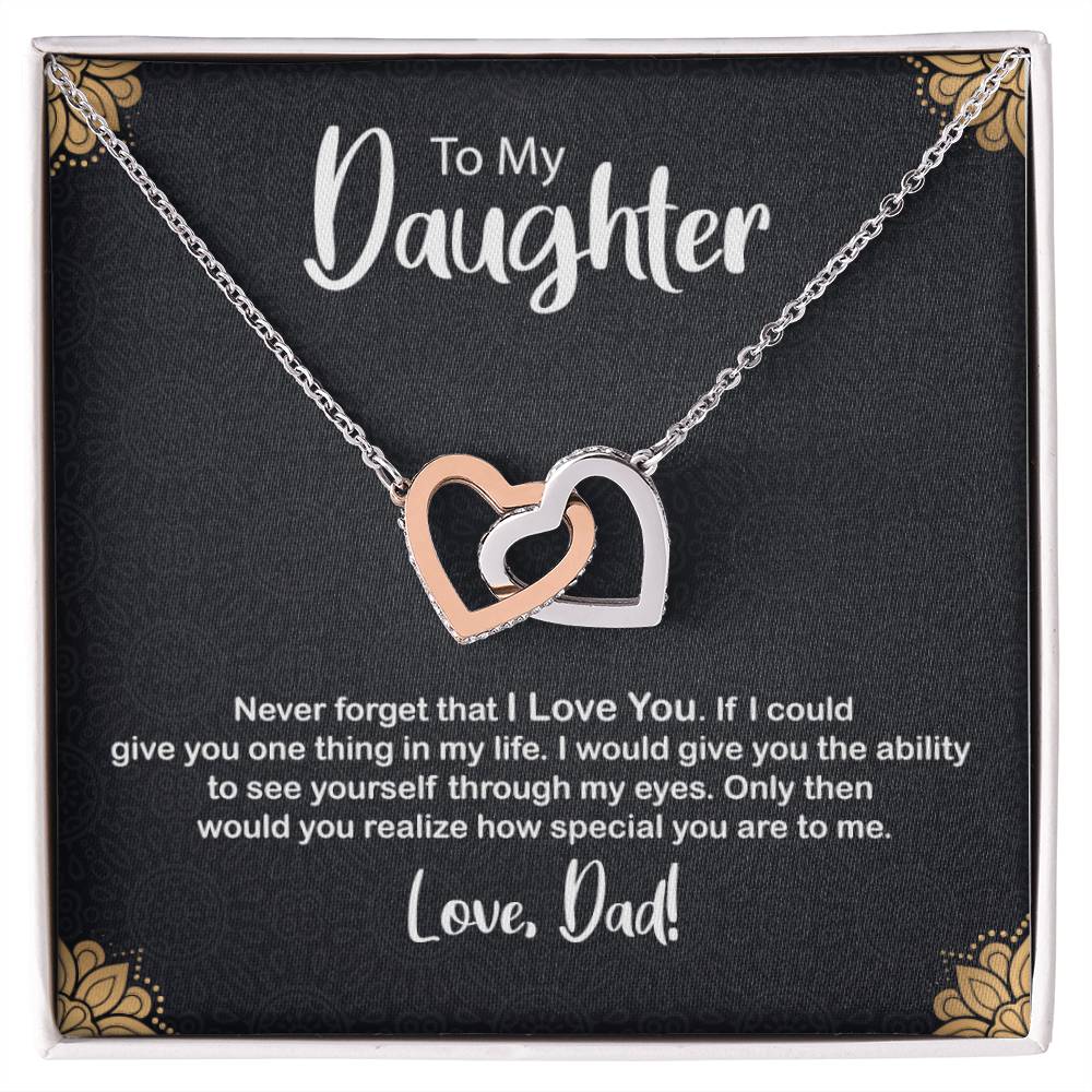 To My Daughter Gift Box Interlocking Hearts Necklace