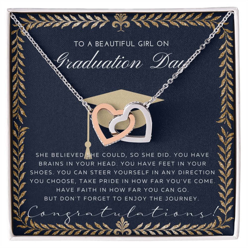 Graduation Gift Necklace For Daughter Graduation Gift For Her College Graduation Gift For Her High School Senior Graduation Mba Phd Master Class Of Interlocking Hearts Necklace