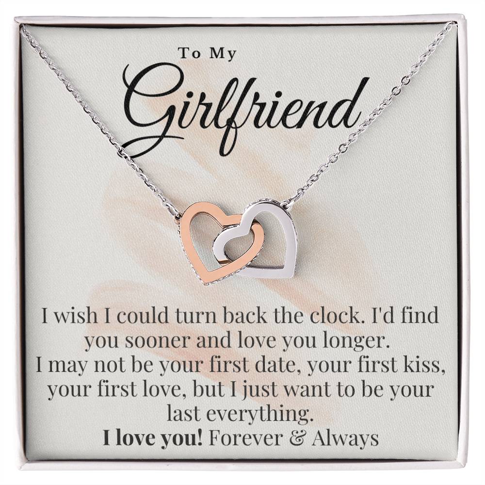To My Girlfriend Necklace Interlocking Hearts Necklace