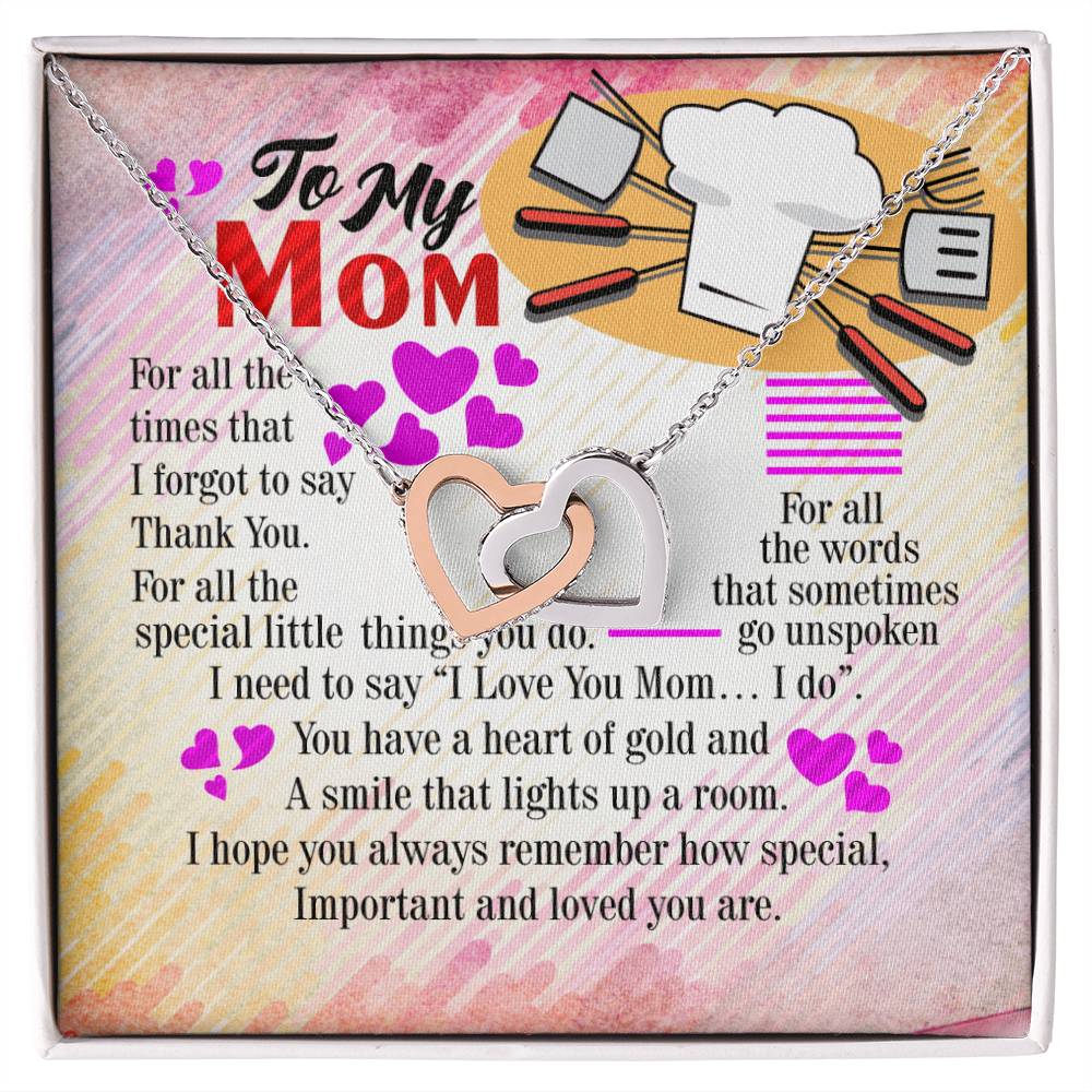 Chef'S Mom - Interlocking Heart Necklace Interlocking Hearts Necklace