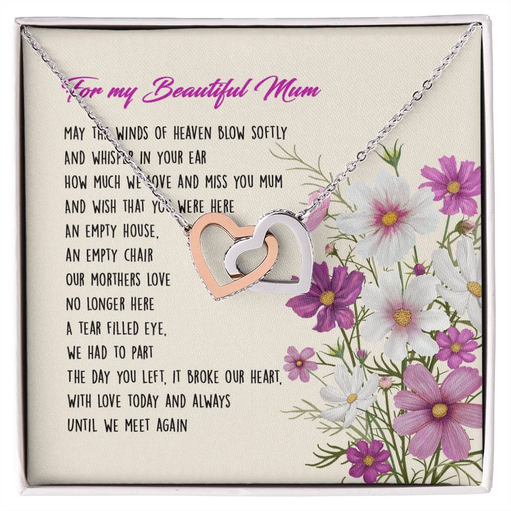 Gift For Mom - Mom In Heaven - The Interlocking Heart Necklace Interlocking Hearts Necklace