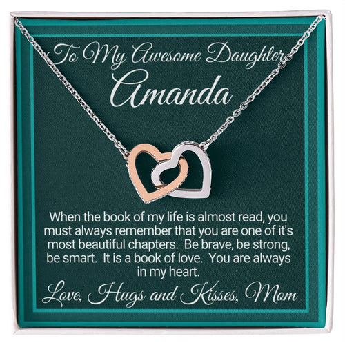 Personalized Linked Hearts Gifts For Daughter From Mom Interlocking Hearts Necklace