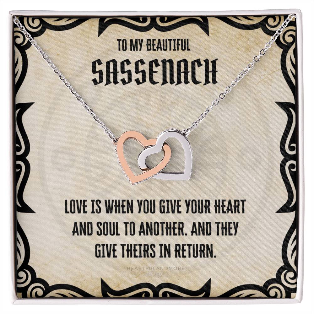 To My Sassenach Outlander Gift Outlander Gift Box Outlander Jewelry Outlander Gift For Wife Outlander Charm Outlander Necklace Interlocking Hearts Necklace