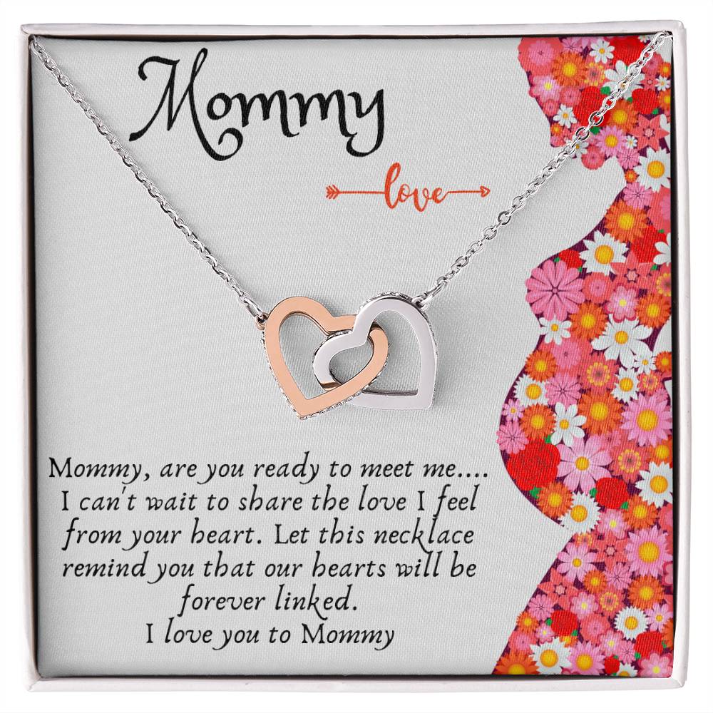 Gift For Expecting Mom Interlocking Hearts Necklace