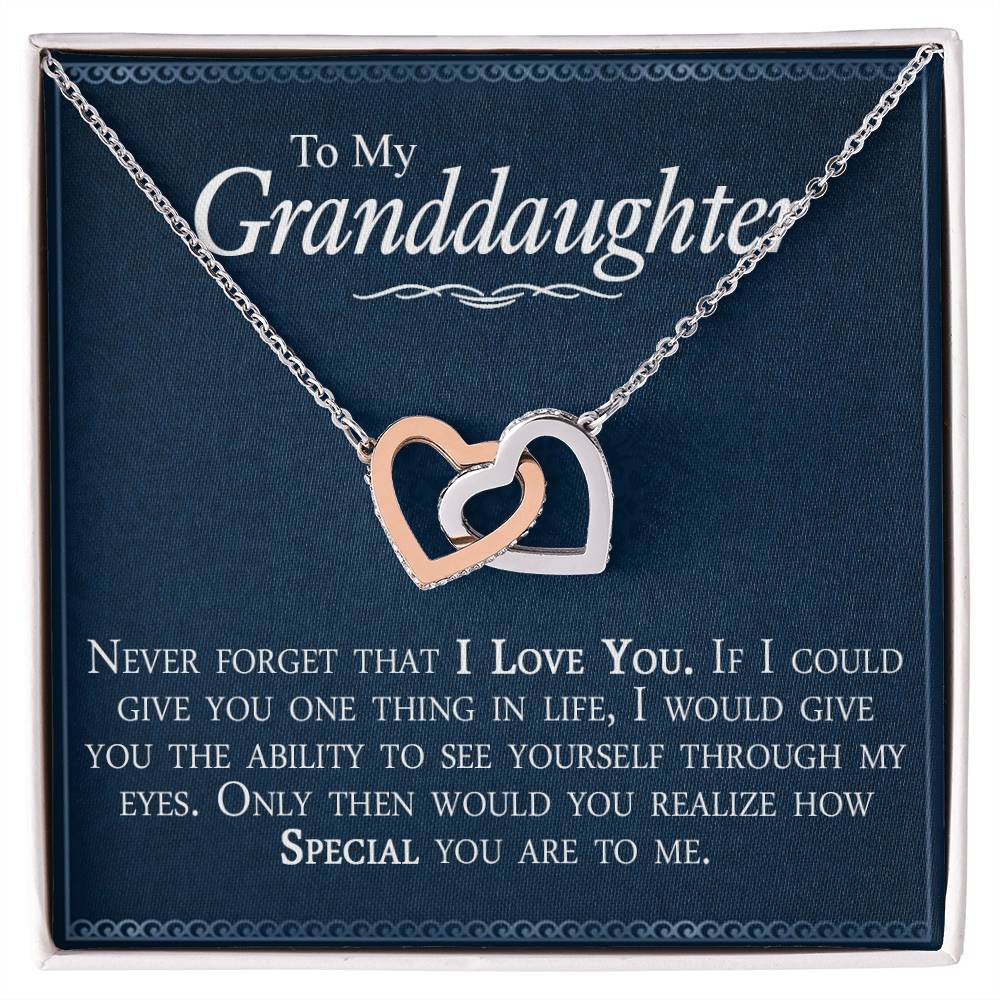 Special Gift For Granddaughter - Interlocking Heart Necklace Interlocking Hearts Necklace