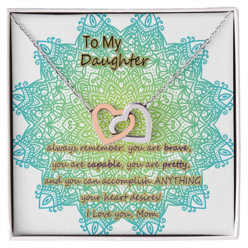 To My Daughter From Mom Two Interlocked Hearts Necklace Interlocking Hearts Necklace
