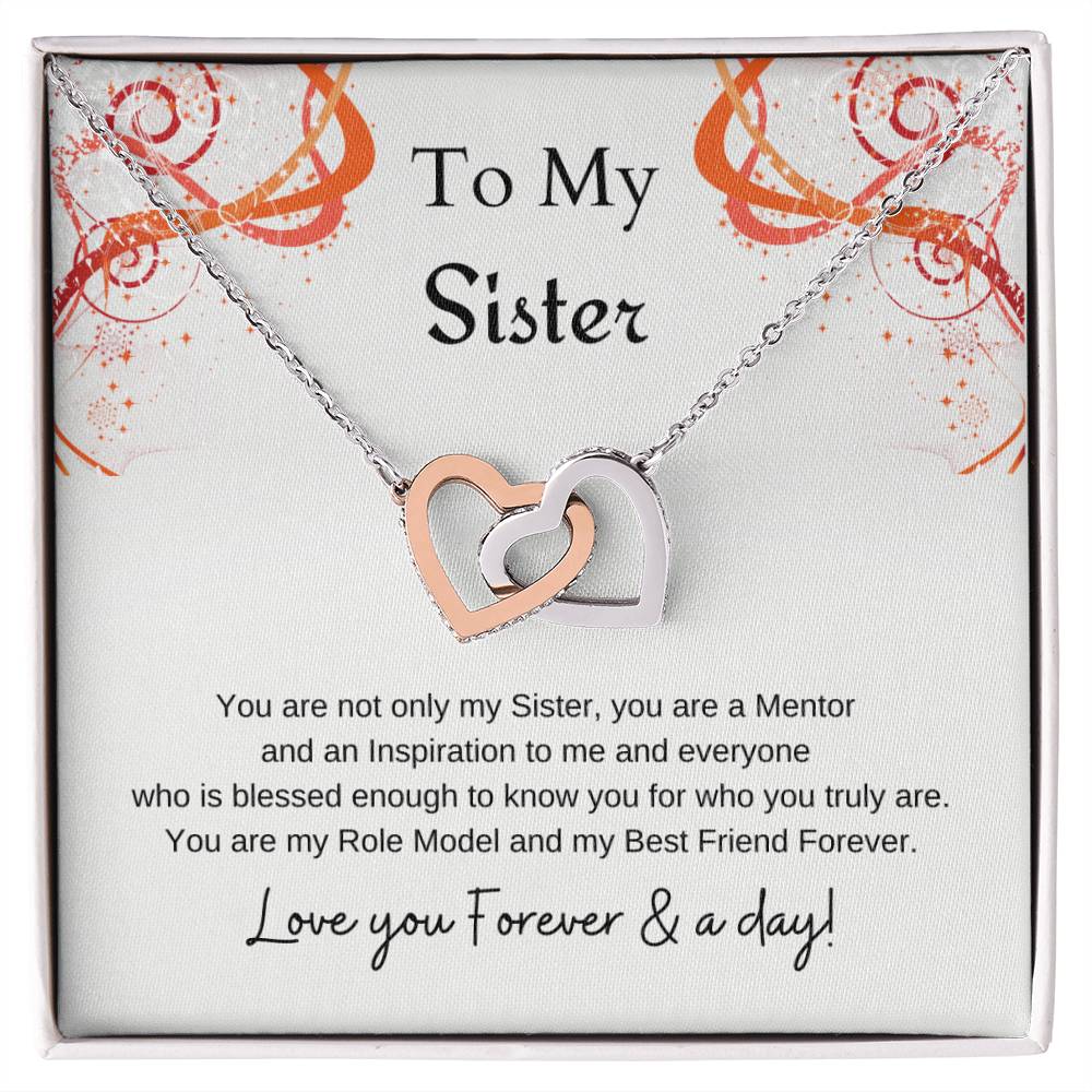 To My Sister Interlocking Hearts Necklace