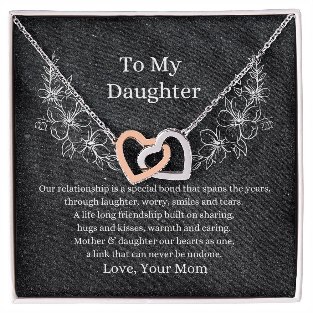 Mother To Daughter Hearts As One Necklace Interlocking Hearts Necklace