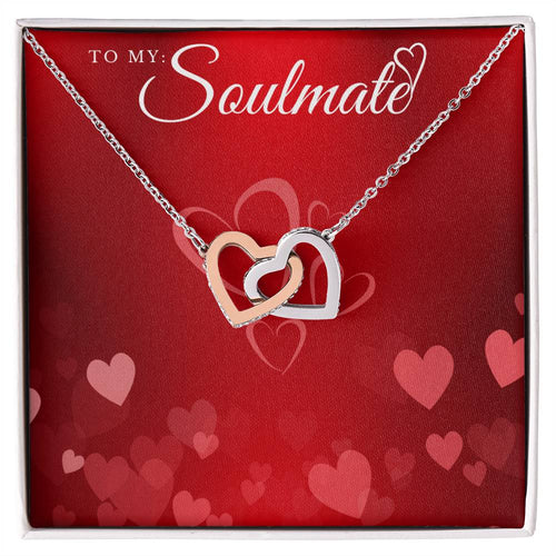 To My Soulmate Lux Necklace Gift Set Interlocking Hearts Necklace
