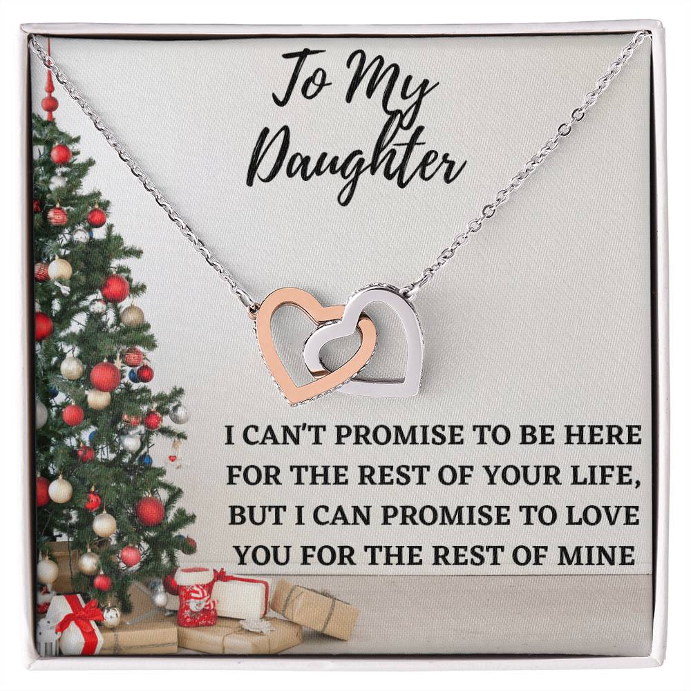 To My Daughter - Promise To Love You Interlocking Hearts Necklace
