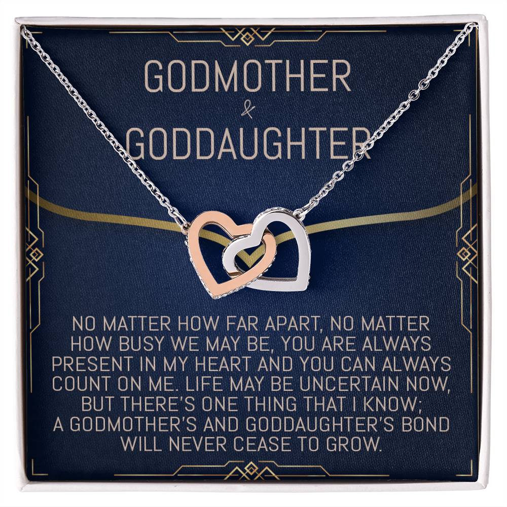 Godmother & Goddaughter Interlocking Hearts Necklace