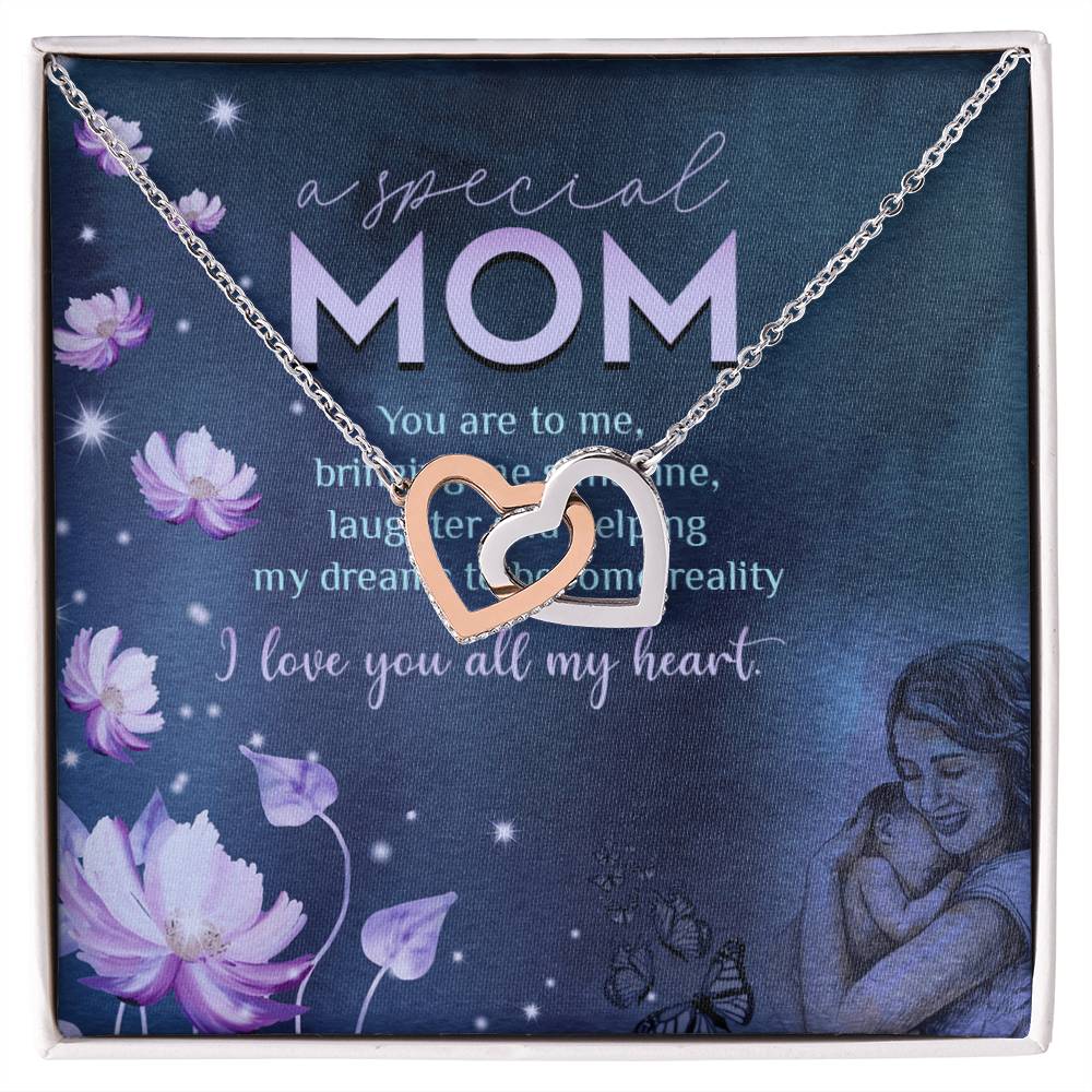 A Special Mom - I Love You Always My Heart - Necklace Interlocking Hearts Necklace