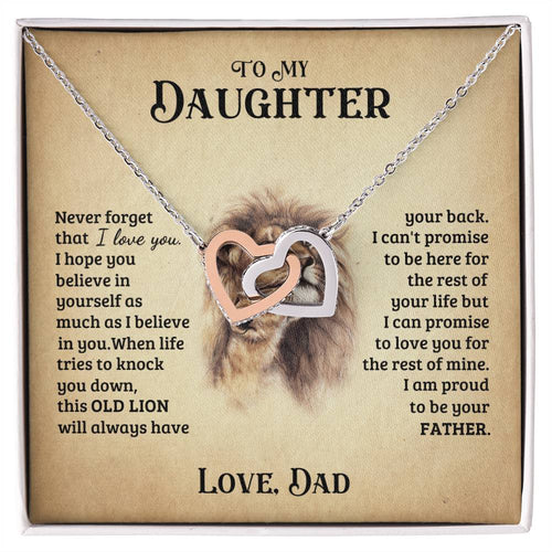 To My Daughter Necklace Gift For Daughter From Dad Christmas Gift Daughter Jewelry Interlocking Hearts Necklace