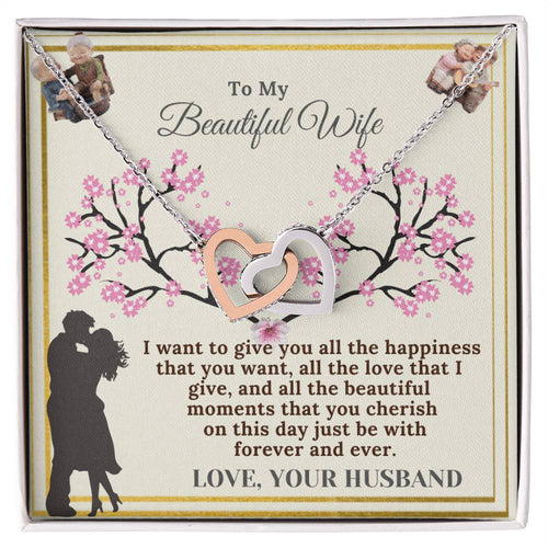 Meaningful Gift For Wife Birthday Gift For Wife From Husband Beautiful Birthday Gift For Her. Interlocking Hearts Necklace