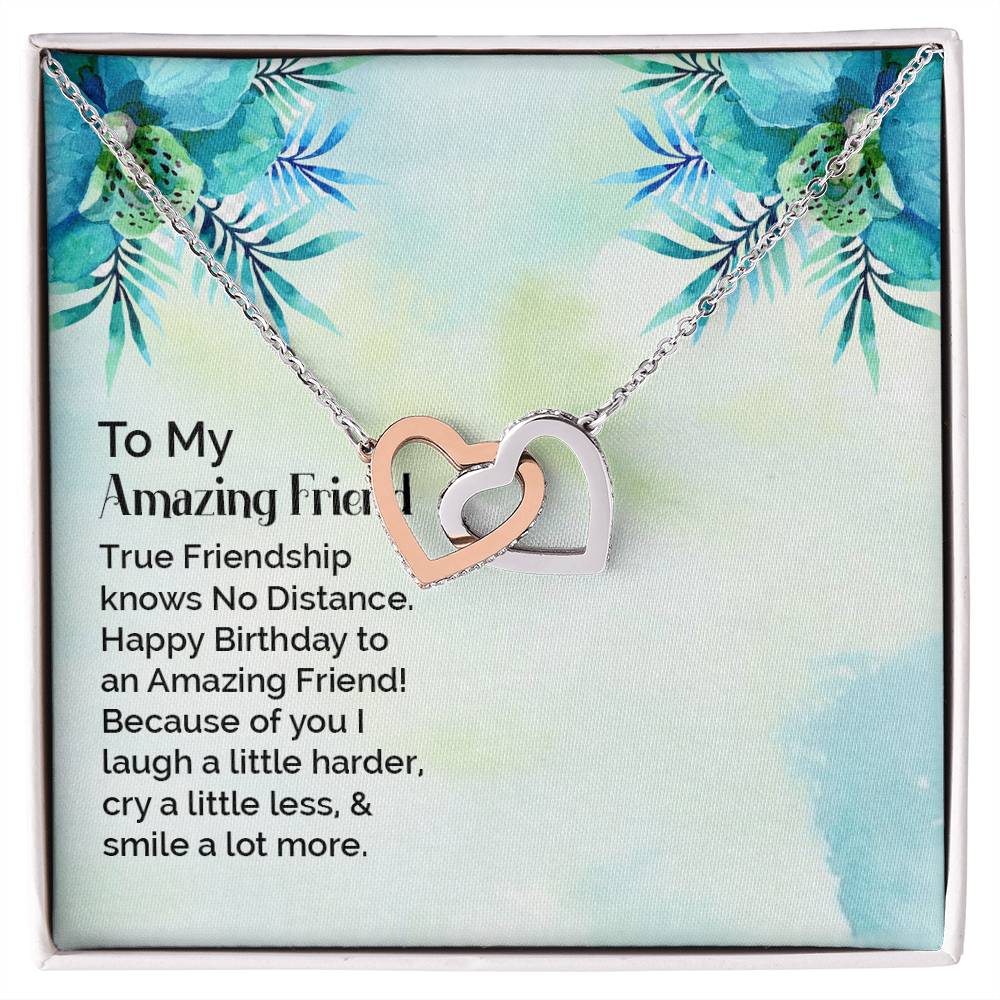 To My Amazing Friend - Interlocking Hearts Necklace